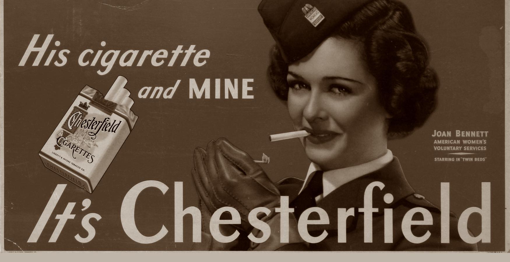 Vintage Chesterfield cigarette advertisement